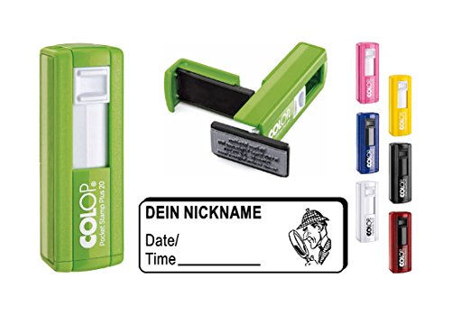 Geocachingstempel Pocketstempel « DETEKTIV » Abdruckgröße ca. 37 x 14 mm - mit persönlichem Cachernamen/Nicknamen Geocaching Stempel Agent Spion von Geocaching Stempel