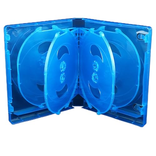 Geofray CD-Aufbewahrungsbox 10er-Pack CD-Hülle Kunststoff Doppelseitige CD-Aufbewahrung Auto-CD-Hülle Verdickte DVD-Hülle, Langlebig Blau von Geofray