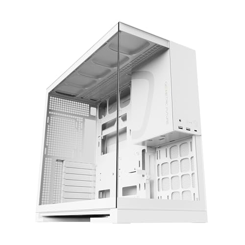 Geometric Future M5 Tempered Glass Mid Tower, E-ATX/ATX Gaming Case, 1.2mm Steel, Type C, Toolless Panels, Support 420/360 Radiator, Dual-Chamber, White, GEO-M5-W Geometric Future M5 Tempered Glass Mid Tower, E-ATX/ATX Gaming Case, 1.2mm Steel, Type C, Toolless Panels, Support 420/360 Radiator, Dual-Chamber, White, GEO-M5-W von Geometric Future