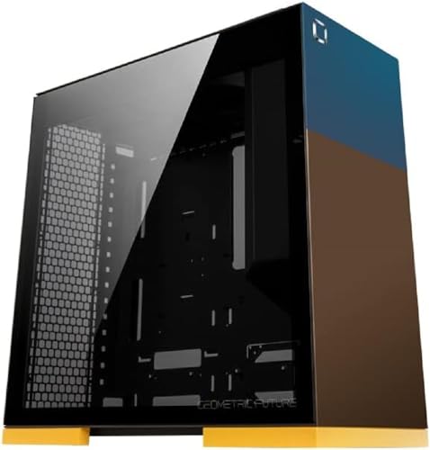Geometric Future M8 Celluloid Mid Tower E-ATX/ATX-PC-Gehäuse, vertikales Lufttunneldesign, 420/360 Radiator, vertikale GPU-Halterung, GEO-M8-CEL von Geometric Future