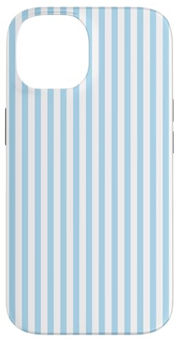 Pastellblaue Streifen geometrisches Küstenstrand-Sommermuster Hülle für iPhone 14 von Geometric Lines Pattern