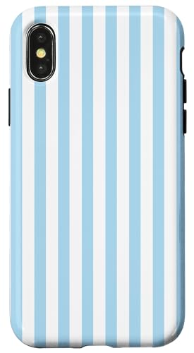 Pastellblaue Streifen geometrisches Küstenstrand-Sommermuster Hülle für iPhone X/XS Pastellblaue Streifen geometrisches Küstenstrand-Sommermuster Hülle für iPhone X/XS von Geometric Lines Pattern