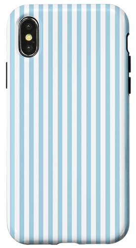 Pastellblaue Streifen geometrisches Küstenstrand-Sommermuster Hülle für iPhone X/XS Pastellblaue Streifen geometrisches Küstenstrand-Sommermuster Hülle für iPhone X/XS von Geometric Lines Pattern