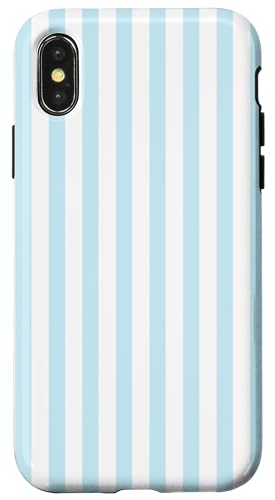 Weiche Pastellblaue Streifen Geometrische Küste Strand Sommer Hülle für iPhone X/XS Weiche Pastellblaue Streifen Geometrische Küste Strand Sommer Hülle für iPhone X/XS von Geometric Lines Pattern