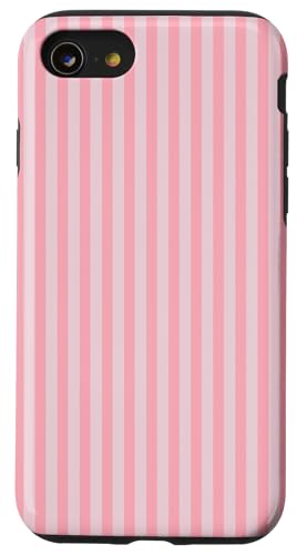 Weiche Pastellrosa Streifen Geometrische vertikale Linien Trendy Hülle für iPhone SE (2020) / 7 / 8 von Geometric Lines Pattern