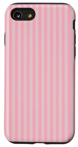 Weiche Pastellrosa Streifen Geometrische vertikale Linien Trendy Hülle für iPhone SE (2020) / 7 / 8 von Geometric Lines Pattern