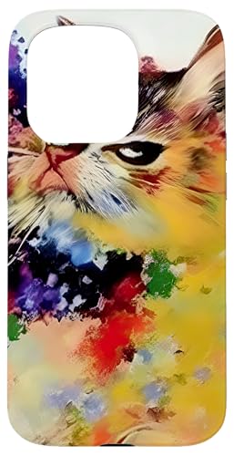 Bunte abstrakte Katze – lebendiges, künstlerisches Katzen-Design Hülle für iPhone 15 Pro Bunte abstrakte Katze – lebendiges, künstlerisches Katzen-Design Hülle für iPhone 15 Pro von Geonetiqué Designs