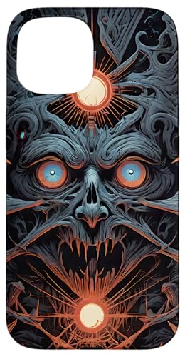 Dark Fantasy Totenkopf-Horror Hülle für iPhone 15 von Geonetiqué Designs