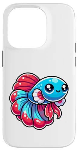 Kawaii Betta Fisch, buntes Wassertier Hülle für iPhone 14 Pro von Geonetiqué Designs