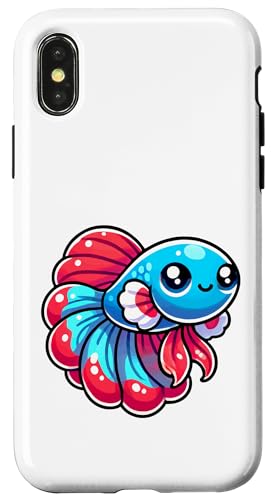 Kawaii Betta Fisch, buntes Wassertier Hülle für iPhone X/XS Kawaii Betta Fisch, buntes Wassertier Hülle für iPhone X/XS von Geonetiqué Designs