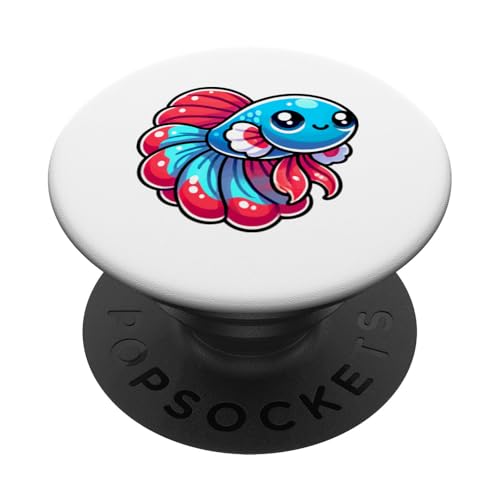 Kawaii Betta Fisch, buntes Wassertier PopSockets Klebender PopGrip Kawaii Betta Fisch, buntes Wassertier PopSockets Klebender PopGrip von Geonetiqué Designs