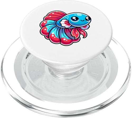 Kawaii Betta Fisch, buntes Wassertier PopSockets PopGrip für MagSafe von Geonetiqué Designs