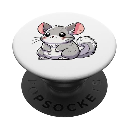 Kawaii Chinchilla - Süße flauschige Tier-Illustration PopSockets Klebender PopGrip von Geonetiqué Designs