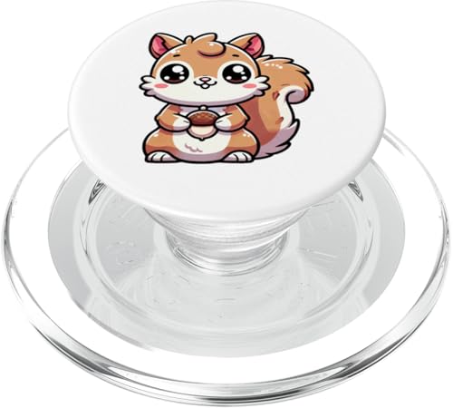 Kawaii Eichhörnchen Kunst, niedliches Waldtier-Design PopSockets PopGrip für MagSafe von Geonetiqué Designs