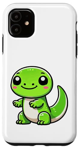 Kawaii Eidechse, niedliches Cartoon-Reptilien-Design Hülle für iPhone 11 von Geonetiqué Designs
