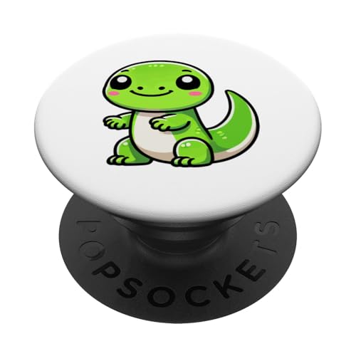 Kawaii Eidechse, niedliches Cartoon-Reptilien-Design PopSockets Klebender PopGrip Kawaii Eidechse, niedliches Cartoon-Reptilien-Design PopSockets Klebender PopGrip von Geonetiqué Designs