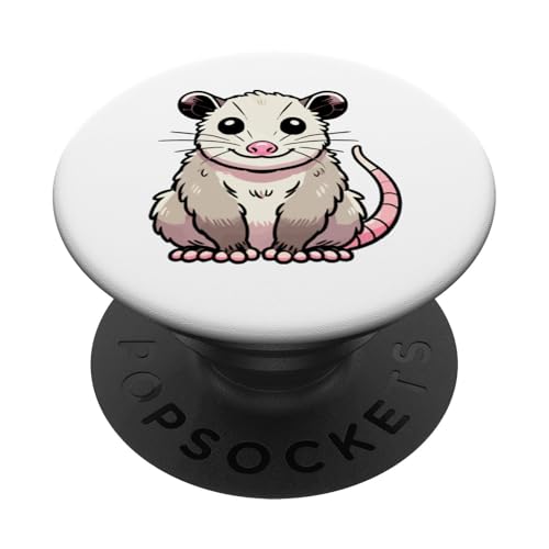 Kawaii Opossum - Süßes lächelndes Opossum mit rosa Nase und Schwanz PopSockets Klebender PopGrip Kawaii Opossum - Süßes lächelndes Opossum mit rosa Nase und Schwanz PopSockets Klebender PopGrip von Geonetiqué Designs