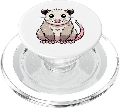 Kawaii Opossum - Süßes lächelndes Opossum mit rosa Nase und Schwanz PopSockets PopGrip für MagSafe Kawaii Opossum - Süßes lächelndes Opossum mit rosa Nase und Schwanz PopSockets PopGrip für MagSafe von Geonetiqué Designs