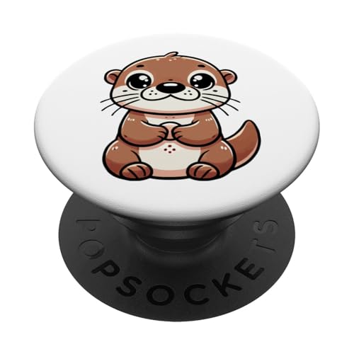 Kawaii Otter Art Niedliches Cartoon Otter Design PopSockets Klebender PopGrip von Geonetiqué Designs