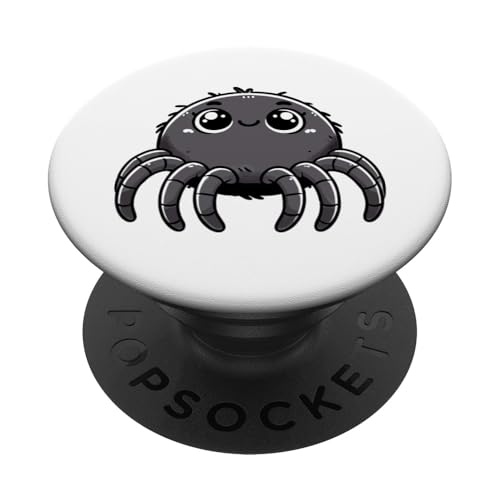 Kawaii Spider Art Cute Arachnid Cartoon Big-Eyed Spider PopSockets Klebender PopGrip von Geonetiqué Designs