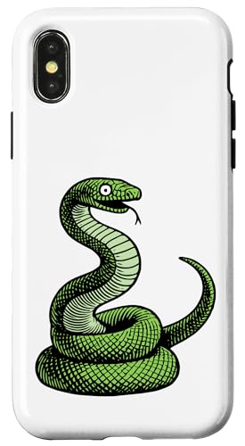 Lustiger Schlangen-Cartoon – kräftiges grünes Reptilien-Grafikdesign Hülle für iPhone X/XS Lustiger Schlangen-Cartoon – kräftiges grünes Reptilien-Grafikdesign Hülle für iPhone X/XS von Geonetiqué Designs