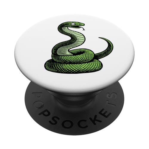 Lustiger Schlangen-Cartoon – kräftiges grünes Reptilien-Grafikdesign PopSockets Klebender PopGrip Lustiger Schlangen-Cartoon – kräftiges grünes Reptilien-Grafikdesign PopSockets Klebender PopGrip von Geonetiqué Designs