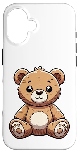 Niedliche Teddybär-Kunst Hülle für iPhone 16 von Geonetiqué Designs