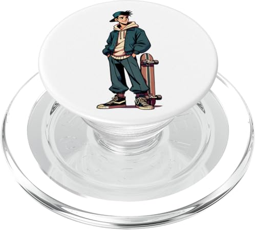 Skater Boy - Grunge Skateboarding Graphic Design PopSockets PopGrip für MagSafe von Geonetiqué Designs