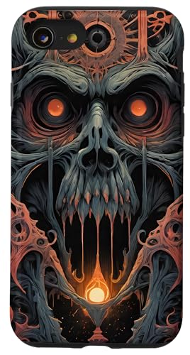 Totenkopf Dark Fantasy Horror Illustration Hülle für iPhone SE (2020) / 7 / 8 von Geonetiqué Designs
