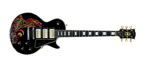 George Morgan Illustration Keith Richards' Gibson Les Paul Custom Schwarze Schönheit Gitarre Grußkarte, DL-Größe von George Morgan Illustration