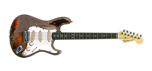 George Morgan Illustration Rory Gallagher Fender Stratocaster Greeting Card, DL size von George Morgan Illustration