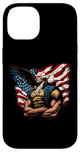 Georger Washington Outfit im USA Amerika Design 4th of July Hülle für iPhone 14 Georger Washington Outfit im USA Amerika Design 4th of July Hülle für iPhone 14 von Georger Washington Grafik für Herren und Damen USA