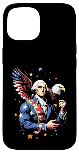 Georger Washington Outfit im USA Amerika Design 4th of July Hülle für iPhone 15 Georger Washington Outfit im USA Amerika Design 4th of July Hülle für iPhone 15 von Georger Washington Grafik für Herren und Damen USA