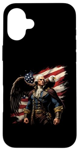 Georger Washington Outfit im USA Amerika Design 4th of July Hülle für iPhone 16 Plus Georger Washington Outfit im USA Amerika Design 4th of July Hülle für iPhone 16 Plus von Georger Washington Grafik für Herren und Damen USA