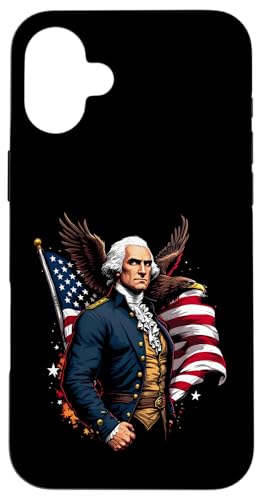 Georger Washington Outfit im USA Amerika Design 4th of July Hülle für iPhone 16 Plus Georger Washington Outfit im USA Amerika Design 4th of July Hülle für iPhone 16 Plus von Georger Washington Grafik für Herren und Damen USA