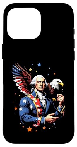 Georger Washington Outfit im USA Amerika Design 4th of July Hülle für iPhone 16 Pro Max Georger Washington Outfit im USA Amerika Design 4th of July Hülle für iPhone 16 Pro Max von Georger Washington Grafik für Herren und Damen USA