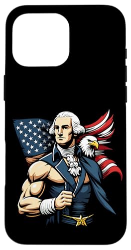 Georger Washington Outfit im USA Amerika Design 4th of July Hülle für iPhone 16 Pro Max Georger Washington Outfit im USA Amerika Design 4th of July Hülle für iPhone 16 Pro Max von Georger Washington Grafik für Herren und Damen USA