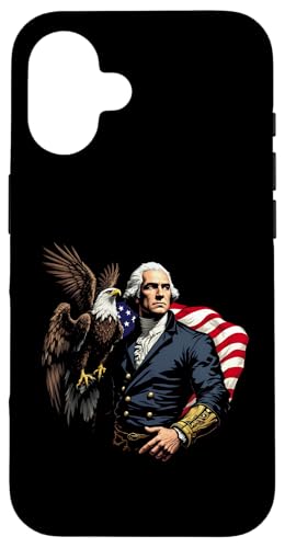 Georger Washington Outfit im USA Amerika Design 4th of July Hülle für iPhone 16 Georger Washington Outfit im USA Amerika Design 4th of July Hülle für iPhone 16 von Georger Washington Grafik für Herren und Damen USA