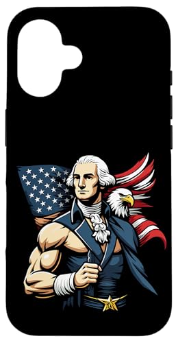 Georger Washington Outfit im USA Amerika Design 4th of July Hülle für iPhone 16 Georger Washington Outfit im USA Amerika Design 4th of July Hülle für iPhone 16 von Georger Washington Grafik für Herren und Damen USA