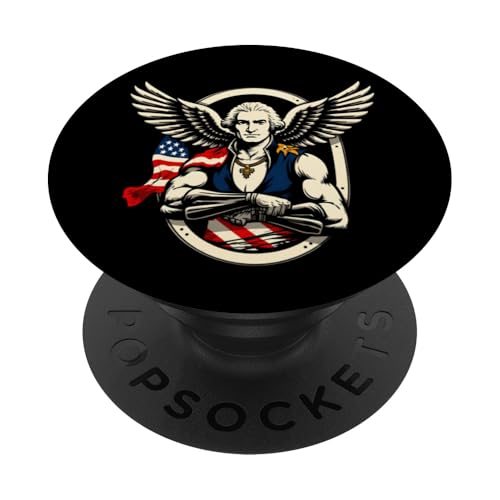 Georger Washington Outfit im USA Amerika Design 4th of July PopSockets Klebender PopGrip von Georger Washington Grafik für Herren und Damen USA