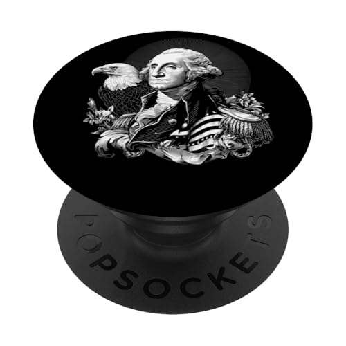 Georger Washington Outfit im USA Amerika Design 4th of July PopSockets Klebender PopGrip von Georger Washington Grafik für Herren und Damen USA