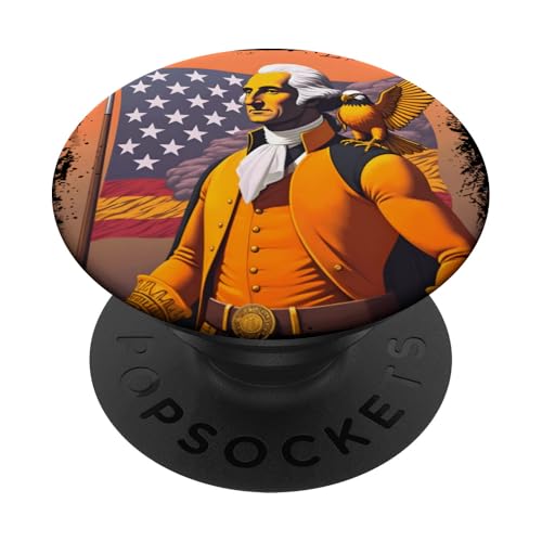 Georger Washington Outfit im USA Amerika Design 4th of July PopSockets Klebender PopGrip von Georger Washington Grafik für Herren und Damen USA