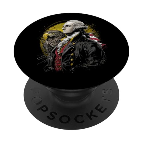 Georger Washington Outfit im USA Amerika Design 4th of July PopSockets Klebender PopGrip von Georger Washington Grafik für Herren und Damen USA