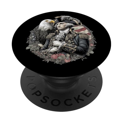 Georger Washington Outfit im USA Amerika Design 4th of July PopSockets Klebender PopGrip von Georger Washington Grafik für Herren und Damen USA