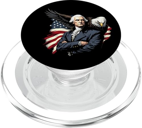 Georger Washington Outfit im USA Amerika Design 4th of July PopSockets PopGrip für MagSafe von Georger Washington Grafik für Herren und Damen USA