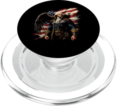 Georger Washington Outfit im USA Amerika Design 4th of July PopSockets PopGrip für MagSafe von Georger Washington Grafik für Herren und Damen USA
