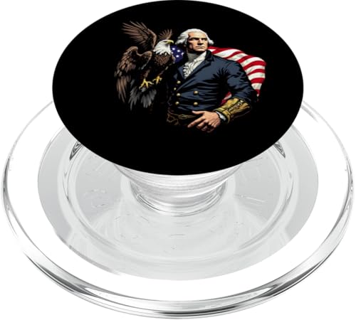 Georger Washington Outfit im USA Amerika Design 4th of July PopSockets PopGrip für MagSafe von Georger Washington Grafik für Herren und Damen USA