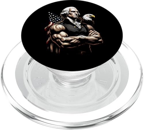 Georger Washington Outfit im USA Amerika Design 4th of July PopSockets PopGrip für MagSafe von Georger Washington Grafik für Herren und Damen USA