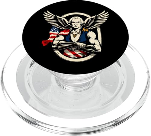 Georger Washington Outfit im USA Amerika Design 4th of July PopSockets PopGrip für MagSafe von Georger Washington Grafik für Herren und Damen USA