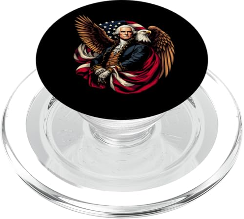 Georger Washington Outfit im USA Amerika Design 4th of July PopSockets PopGrip für MagSafe von Georger Washington Grafik für Herren und Damen USA